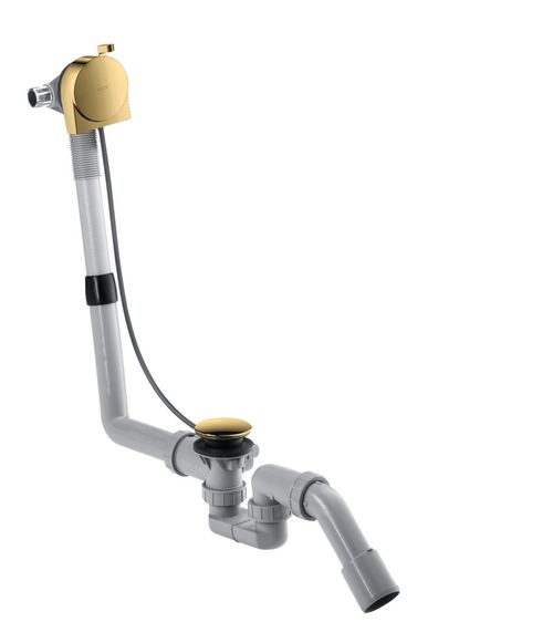 Hansgrohe-HG-Komplettset-Wanneneinlauf-Ablauf-und-Ueberlaufgarnitur-fuer-Normalwannen-Polished-Gold-Optic-58307990 gallery number 1